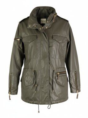 Sam Military Jacket Womens Small Olive Green Utility Full Zip Hooded Army